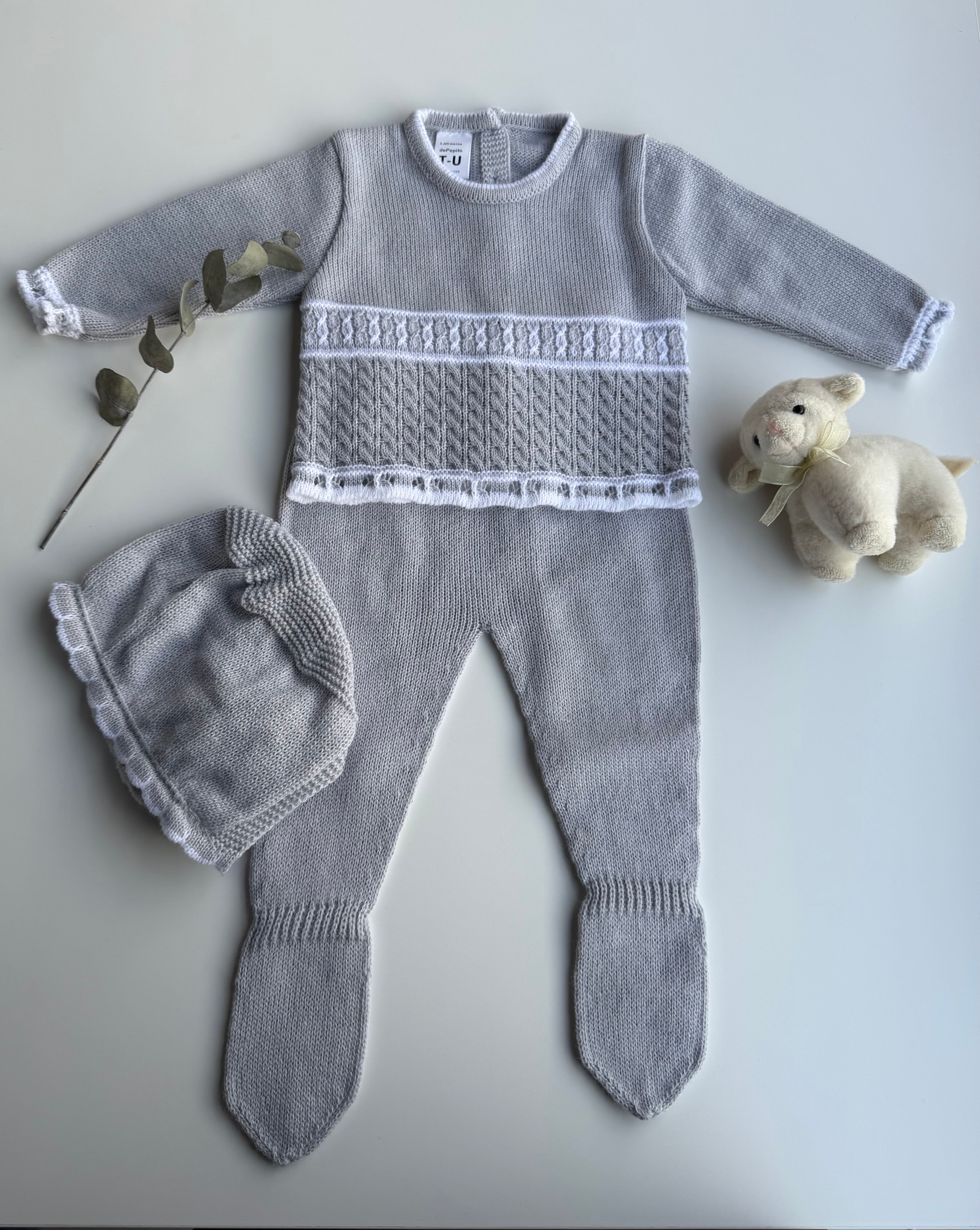 Conjunto lana gris
